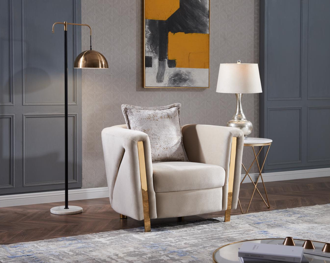 CHANELLE™ – MODERN LUXE VELVET SOFA SET – L1725