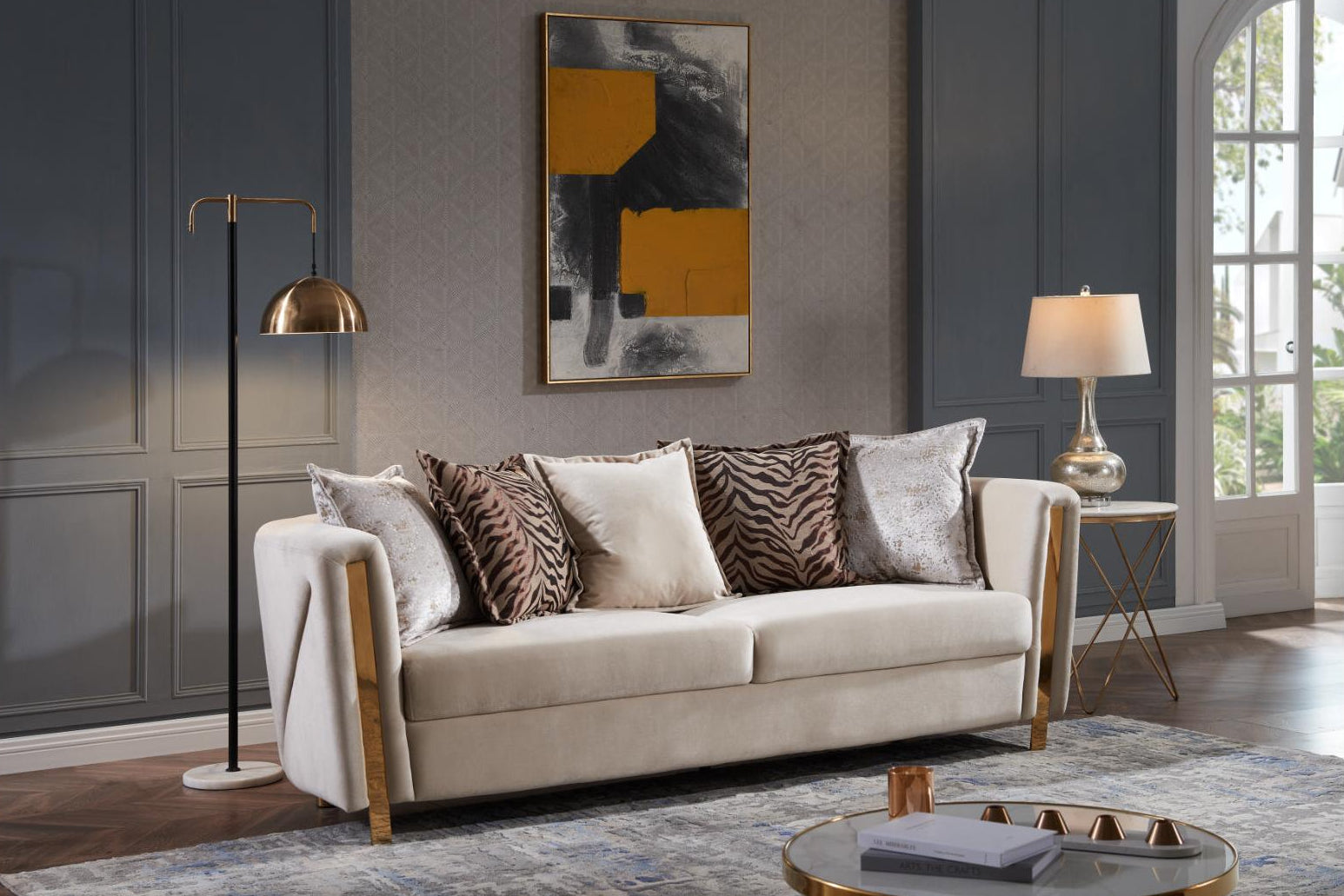 CHANELLE™ – MODERN LUXE VELVET SOFA SET – L1725