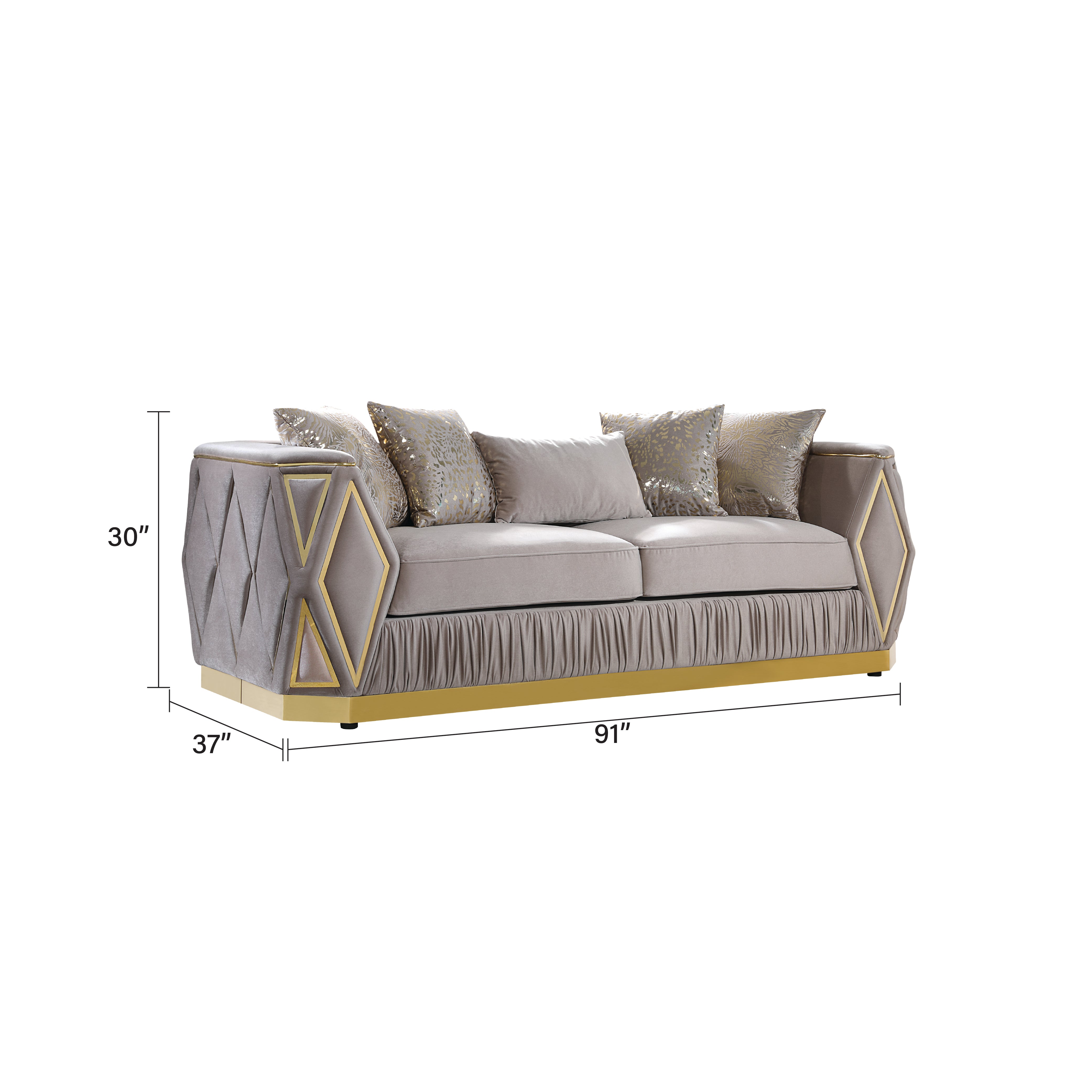 KIBALI™ – MODERN GLAM VELVET SOFA SET – L8725