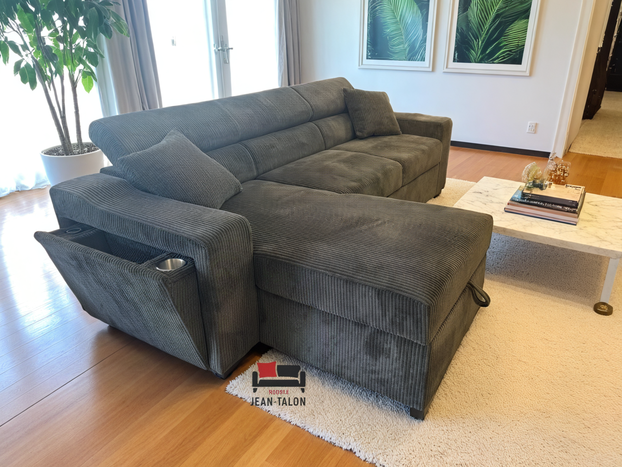 VelourLux™ Modular Velvet Sofa Bed – 6286