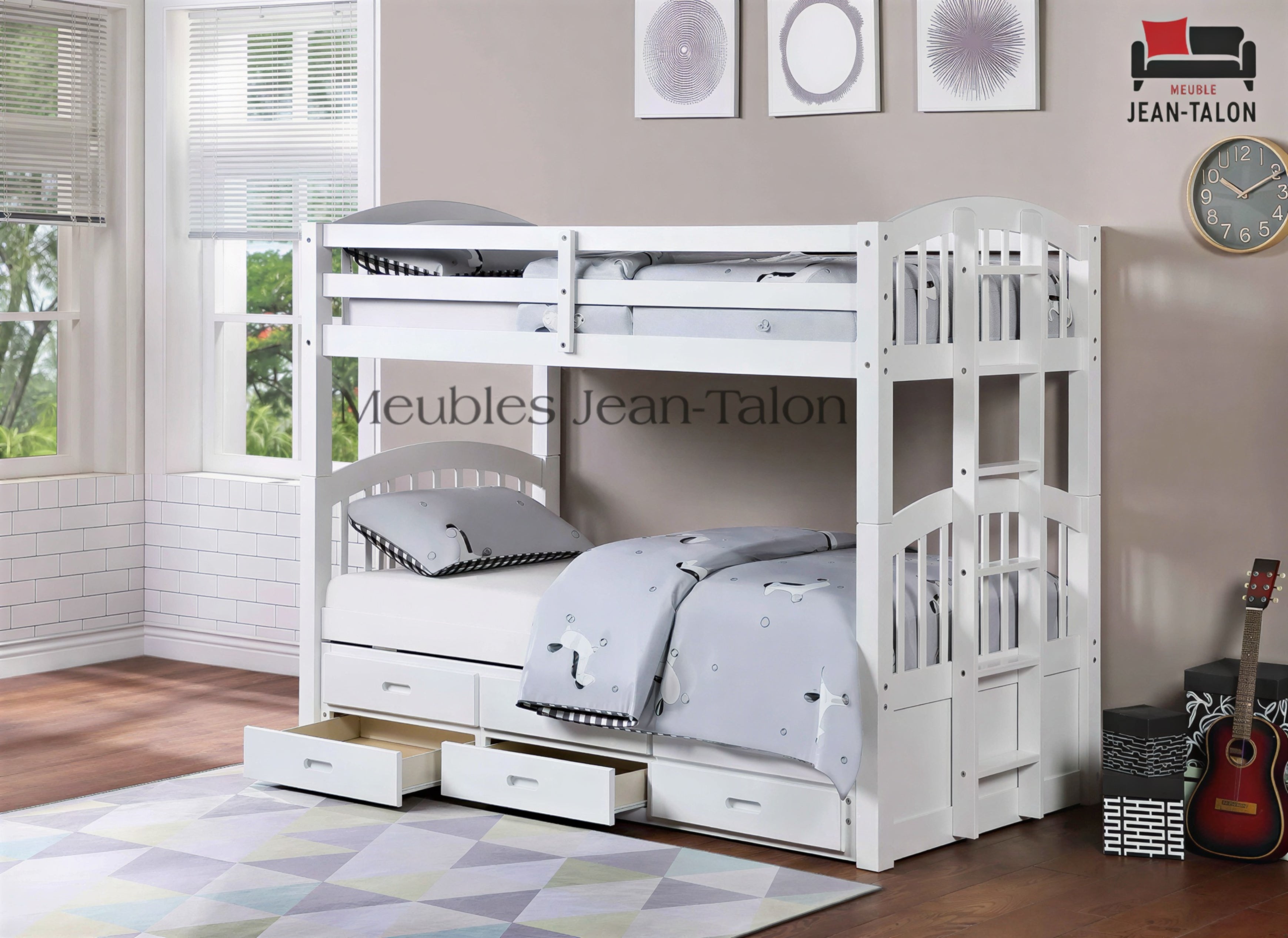 EVEREON™ – LIT SIMPLE SUPERPOSÉ AVEC LIT GIGOGNE ET RANGEMENT – B-1840