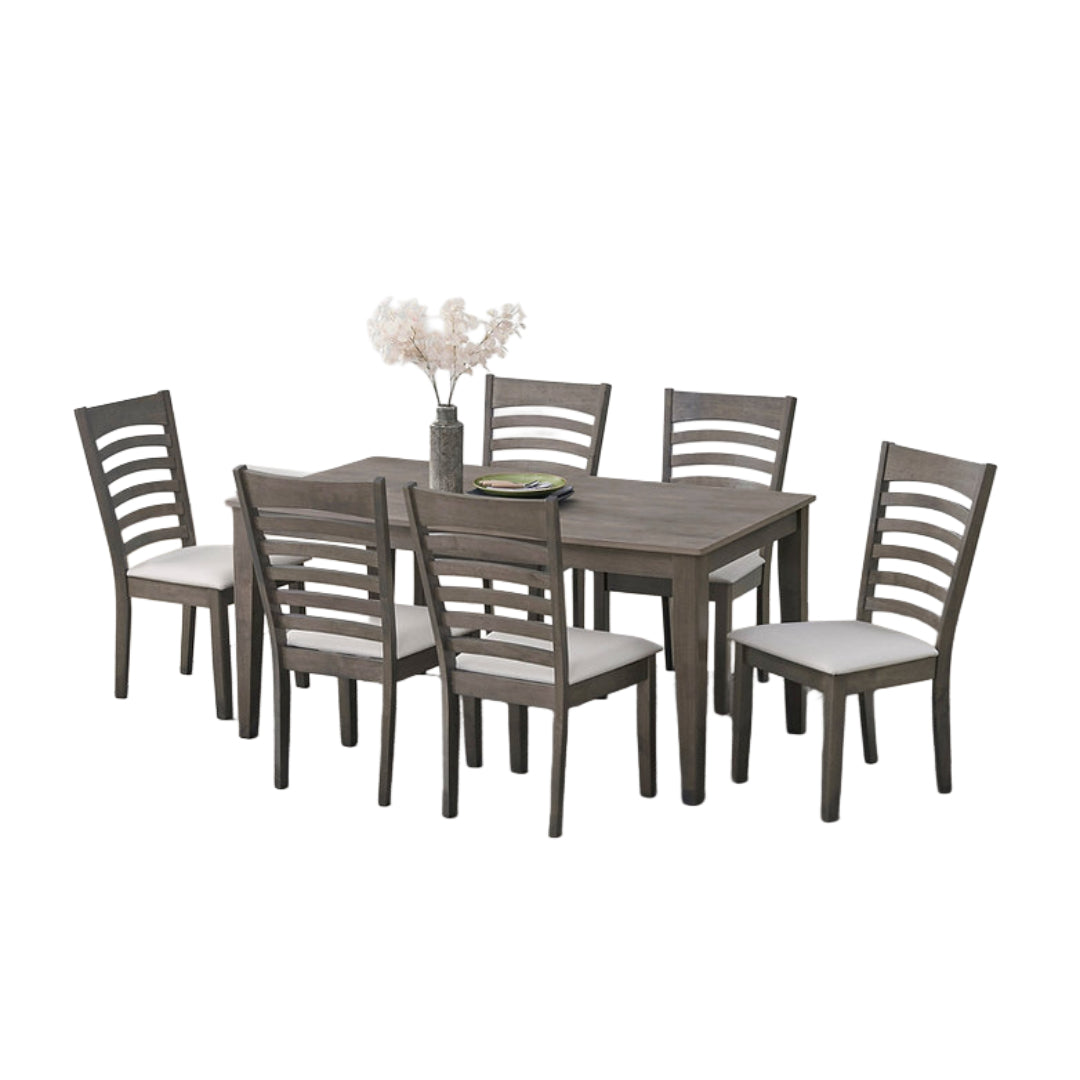 Antique Grey Ladder Back Dining Set – Model T-1080
