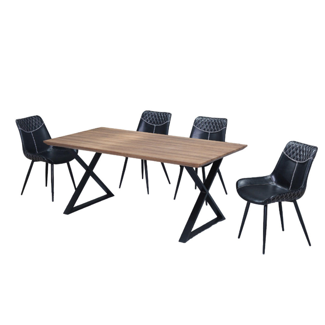 Industrial Style Wood Dining Set – Model T-1812