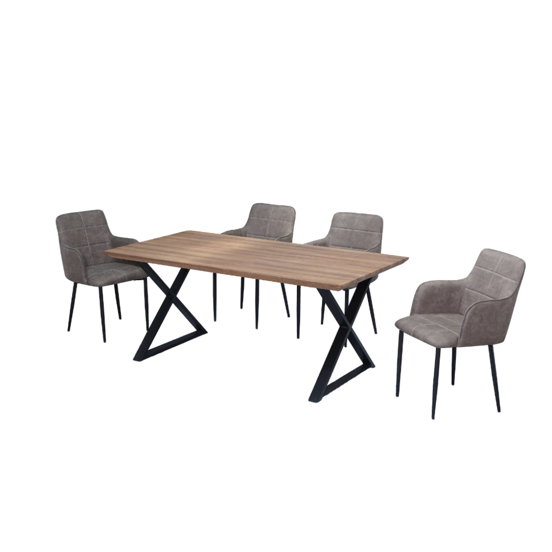 Industrial Style Wood Dining Set – Model T-1812