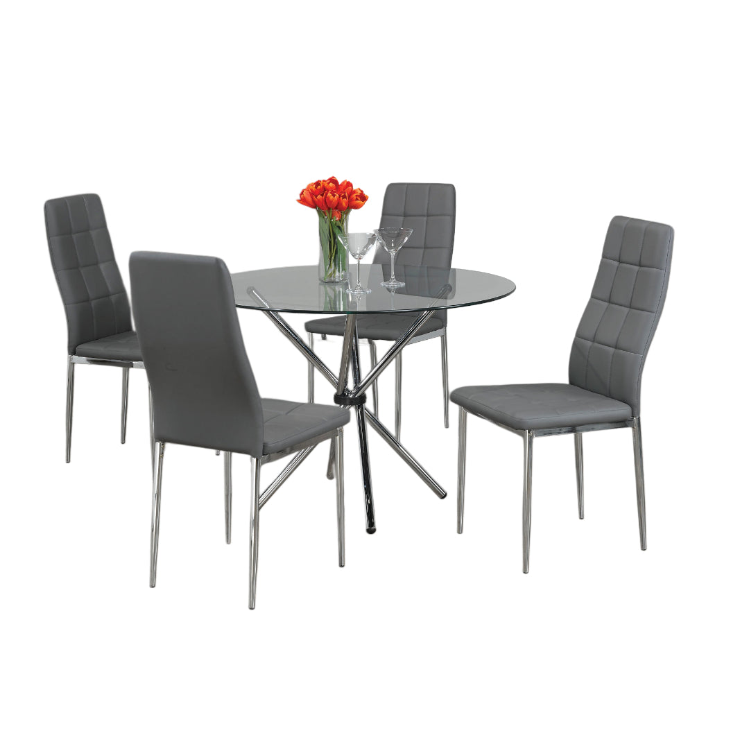 Contemporary Clear Glass Dining Set – Model T-1430