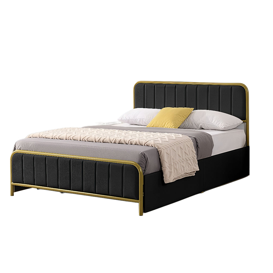 AUREX™ – LUXURY VELVET STORAGE PLATFORM BED – T2334
