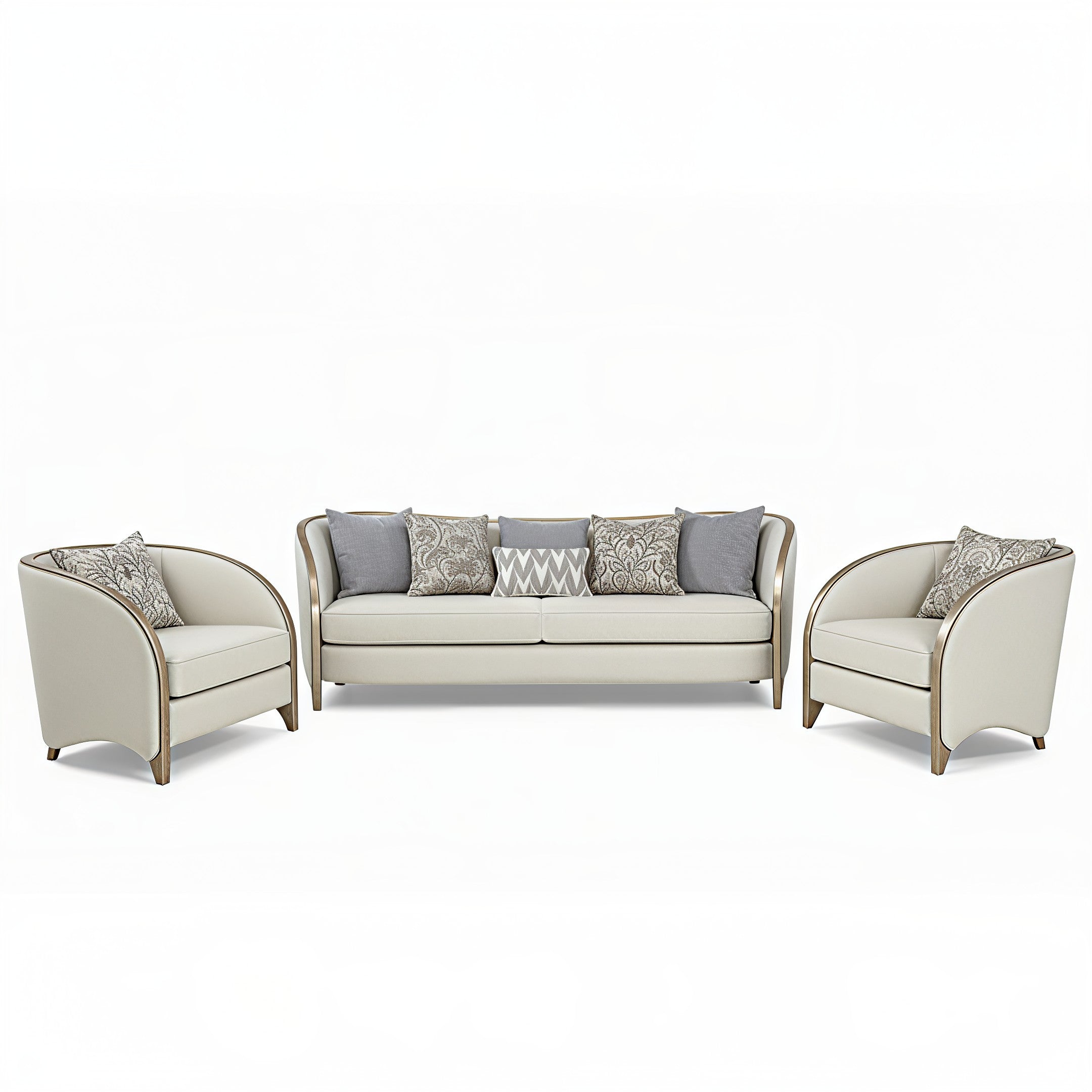 SCARLETT™ – ELEGANT WOOD-TRIMMED LIVING ROOM SET – L1925