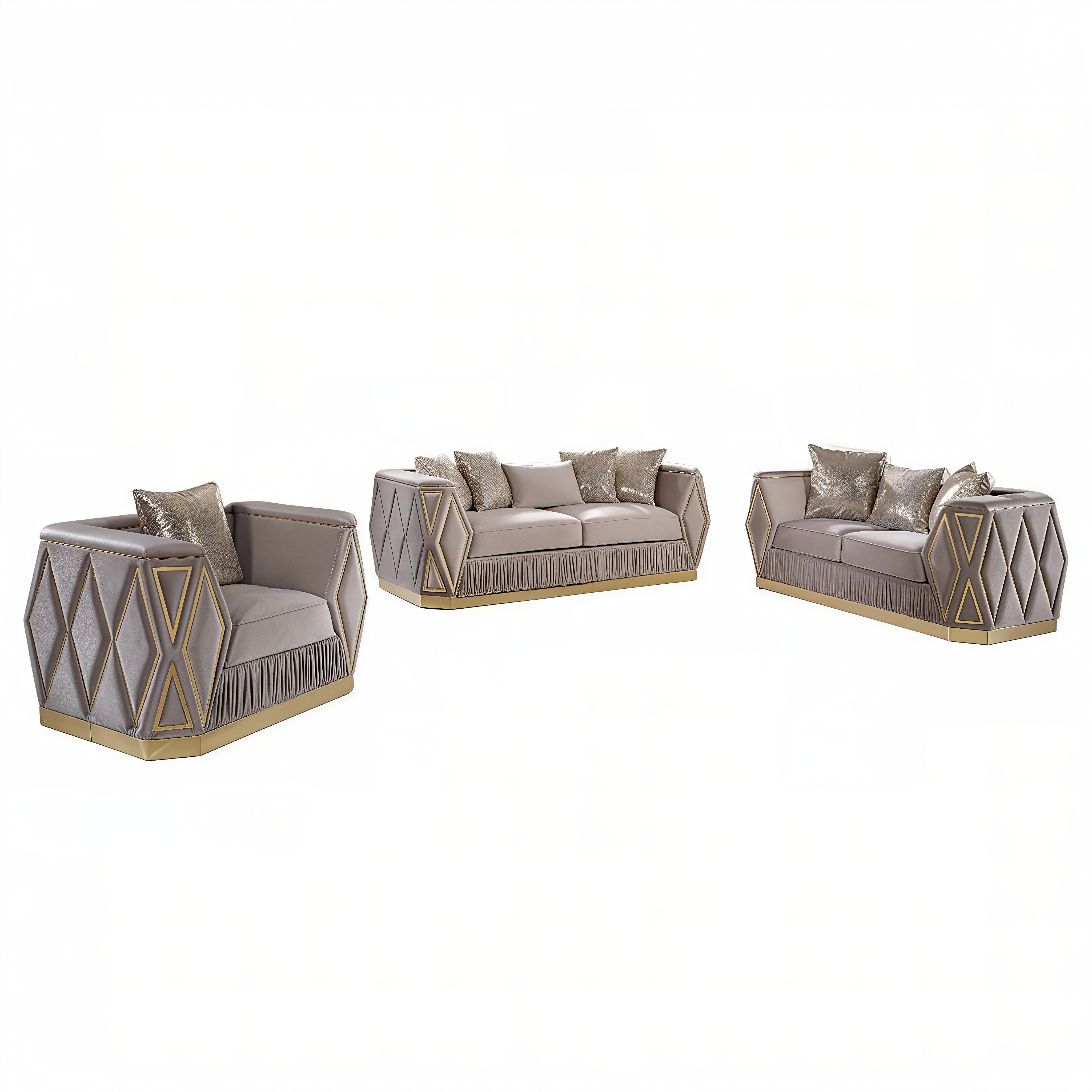 KIBALI™ – MODERN GLAM VELVET SOFA SET – L8725