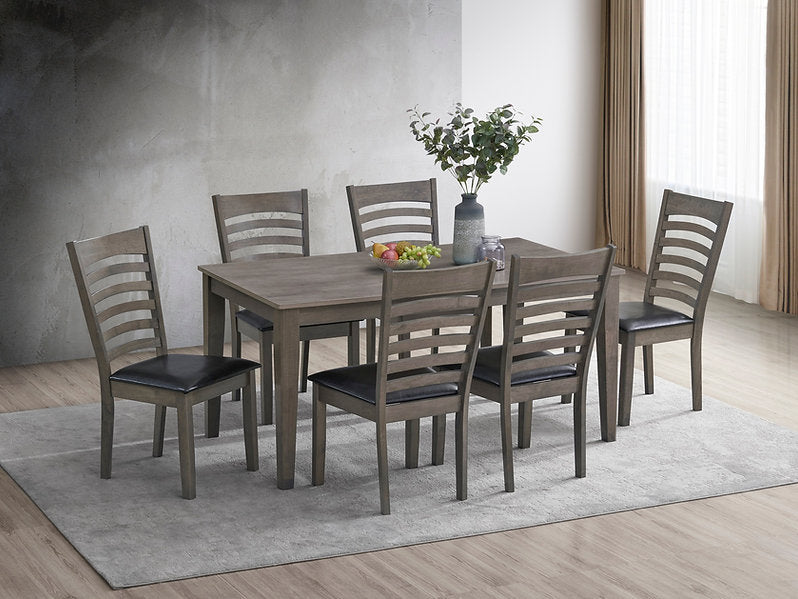 Antique Grey Ladder Back Dining Set – Model T-1080