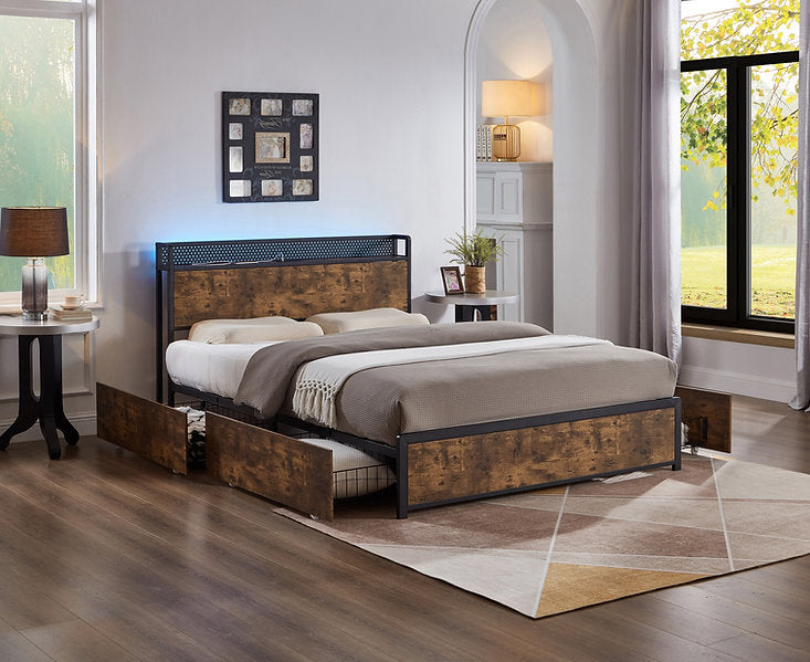 Wood Grain Panel IF-5930 Bed