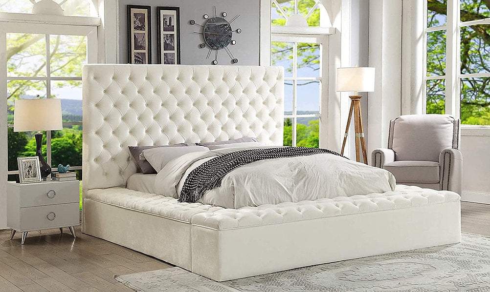 Velvet Fabric Storage Bed IF-5792