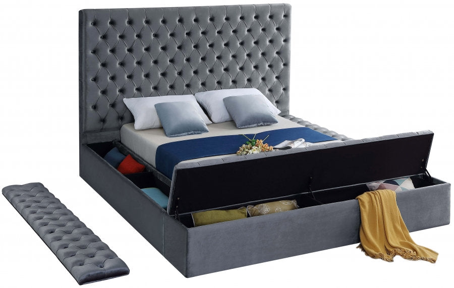 Velvet Fabric Storage Bed IF-5792