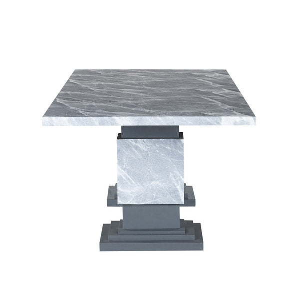Faux Marble Dining Set with Channel Tufted Chairs – IF-1600
