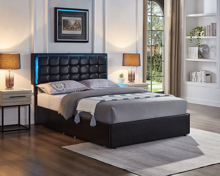 Contemporary Soft IF-5400 Bed (Black & White)