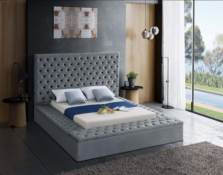 Velvet Fabric Storage Bed IF-5792