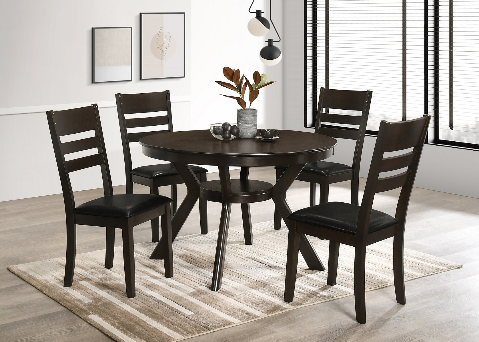 Espresso Round Dining Set – Model T-1085