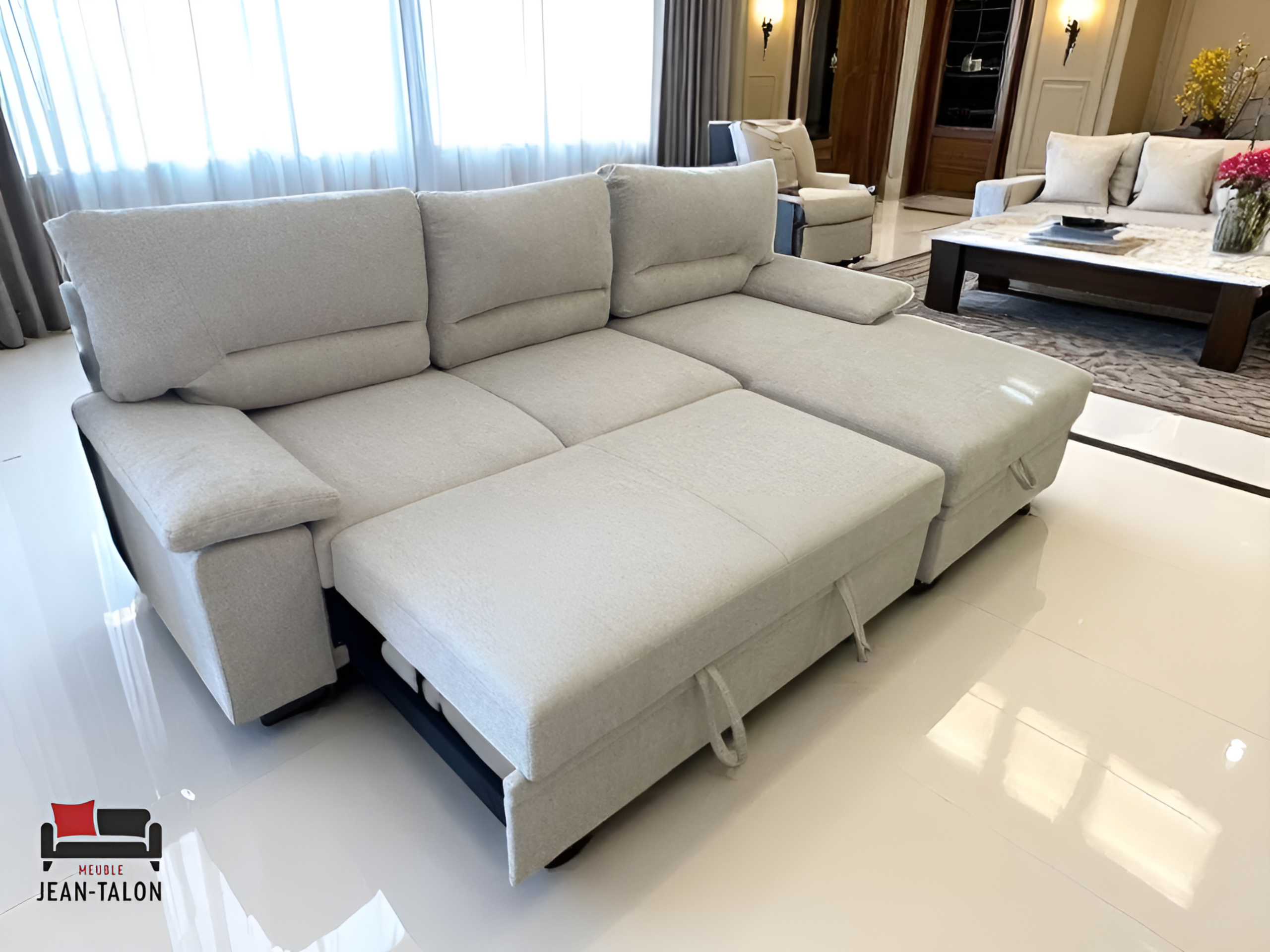 CloudEase™ Modular Fabric Sofa Bed – 6252