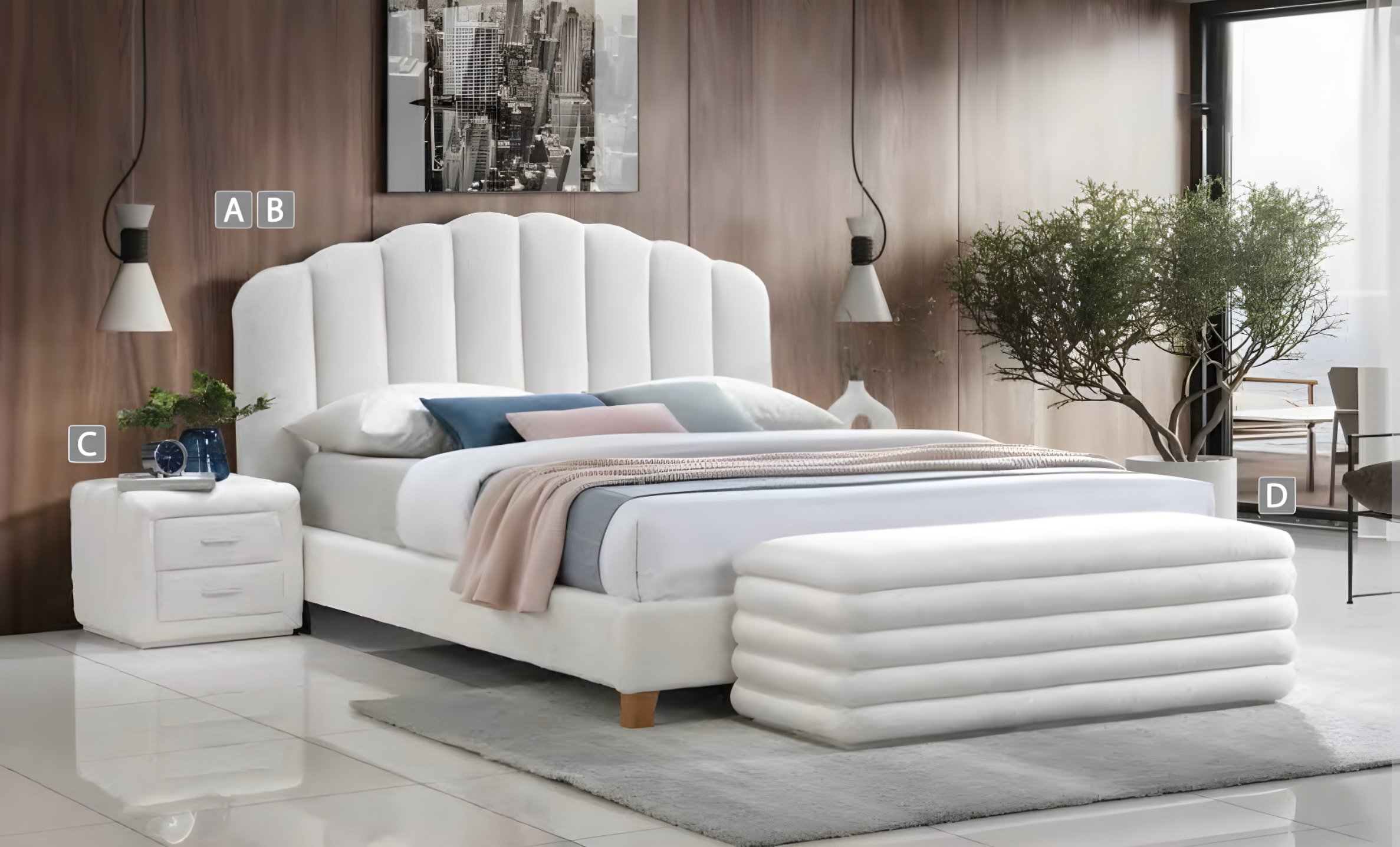 Ensemble de chambre à coucher 3 pièces IF-5100