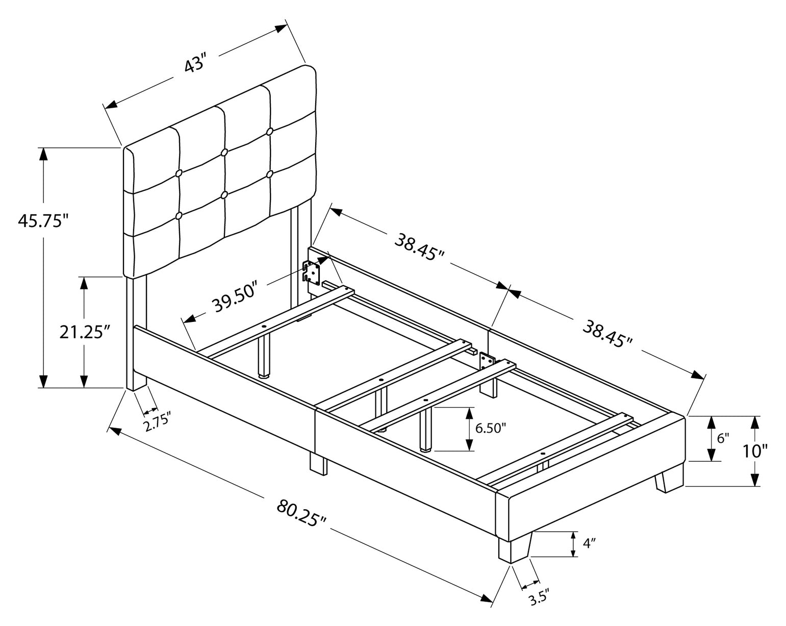 ASTON LINEN™ – UPHOLSTERED SINGLE BED – I-5920T
