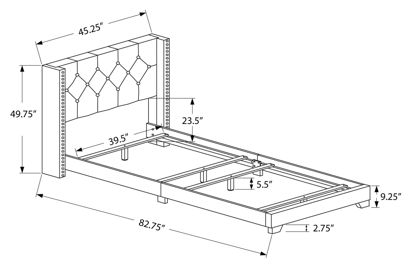 ASTORIA WING™ – UPHOLSTERED SINGLE BED – I-5984T