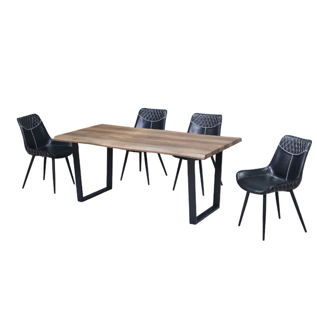 Rustic Faux Live Edge Dining Set – Model T-1810