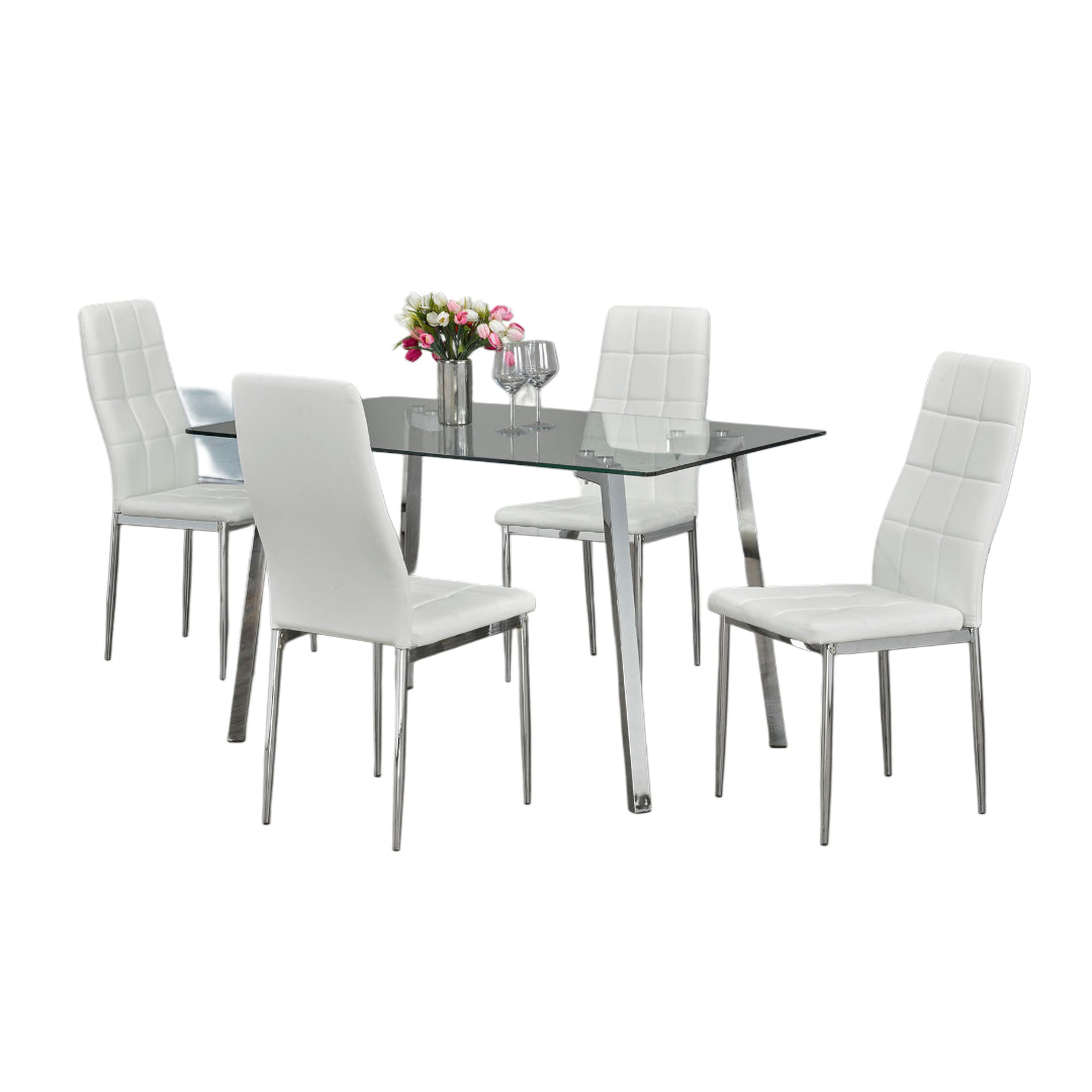 Modern Clear Glass Dining Set – Model T-5065