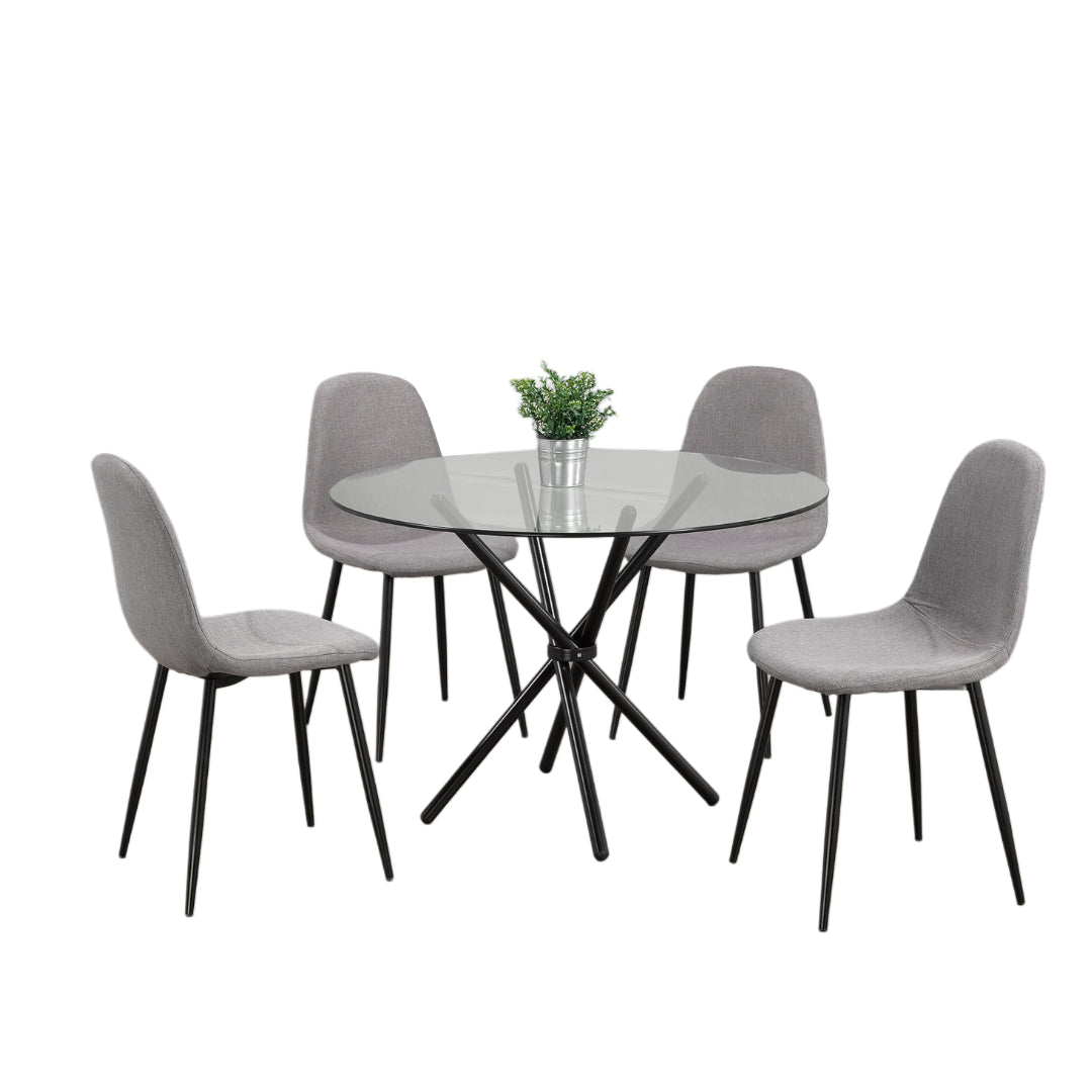 Modern Clear Glass Dining Set – Model T-1429