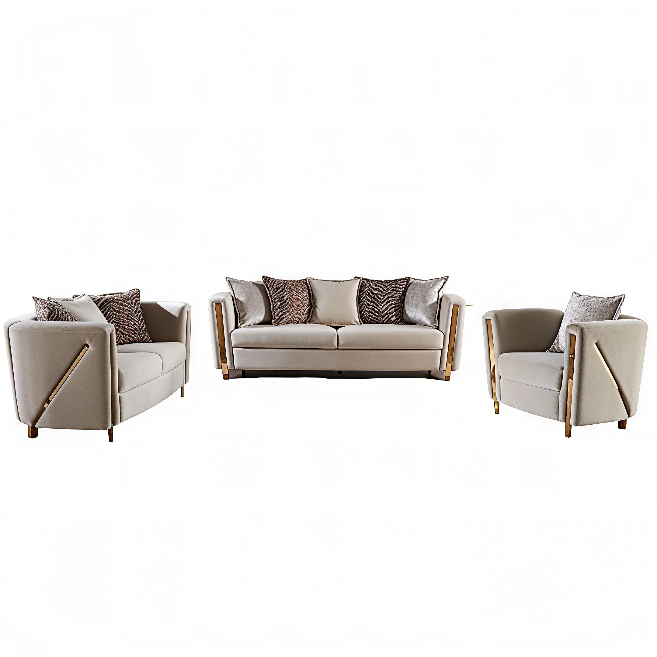 CHANELLE™ – MODERN LUXE VELVET SOFA SET – L1725
