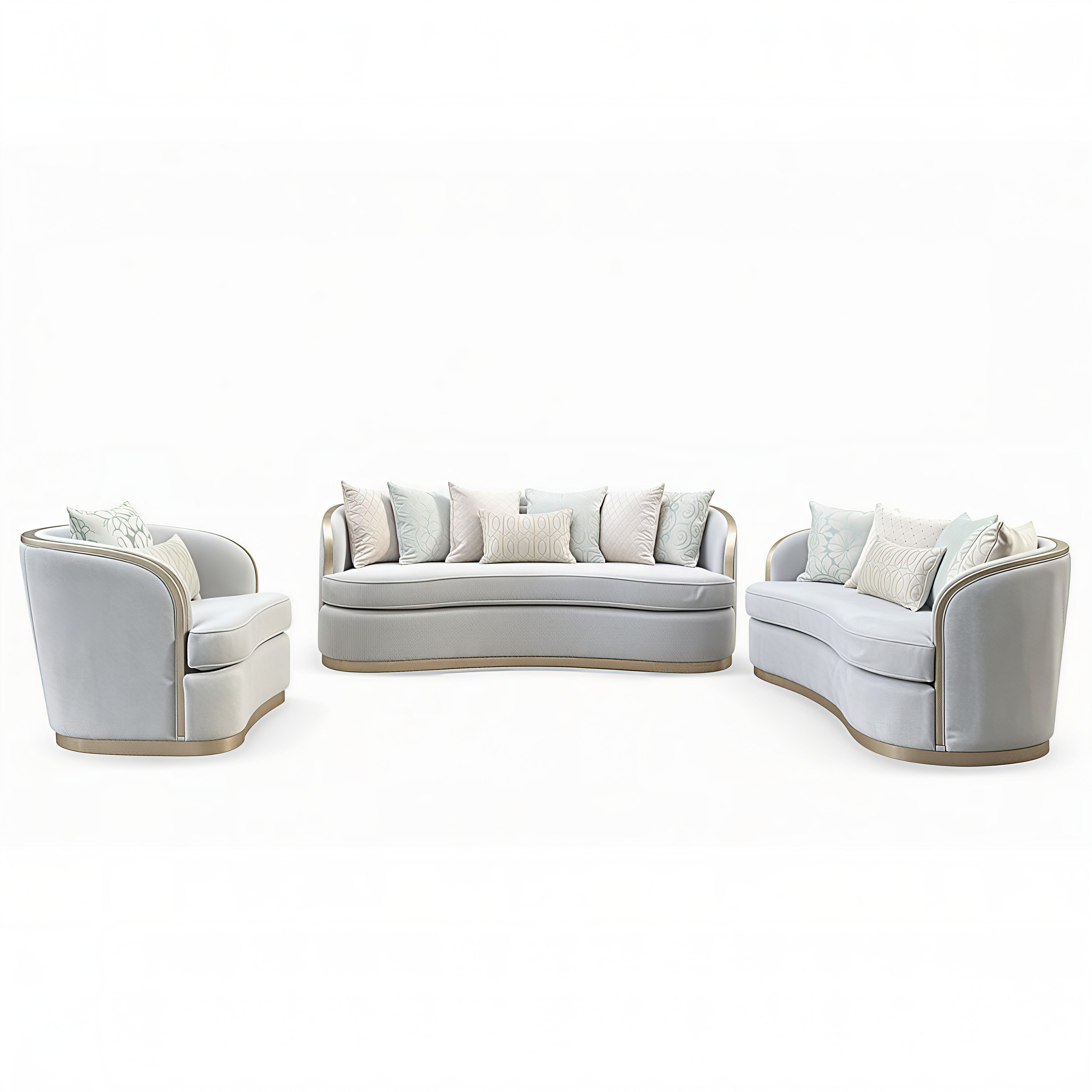 FRANCESCA™ – CURVED MODERN VELVET SOFA SET – L2025