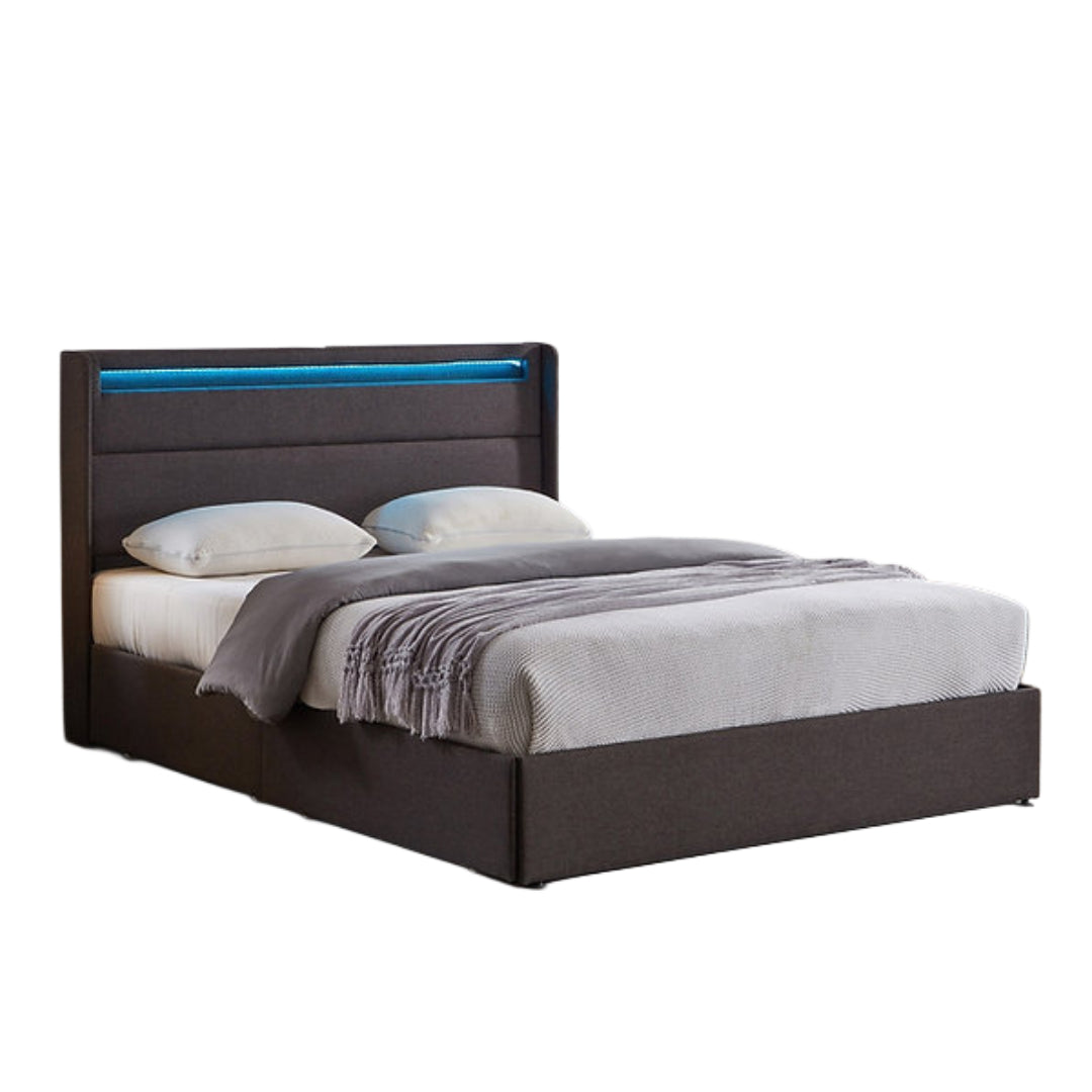 Soft Grey Fabric Contemporary IF-5343 Bed