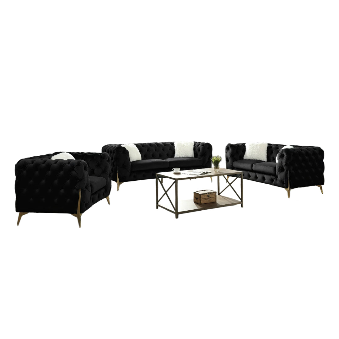 RolaCurve™ 3‑Piece Tufted Velvet Sofa Collection – 6090