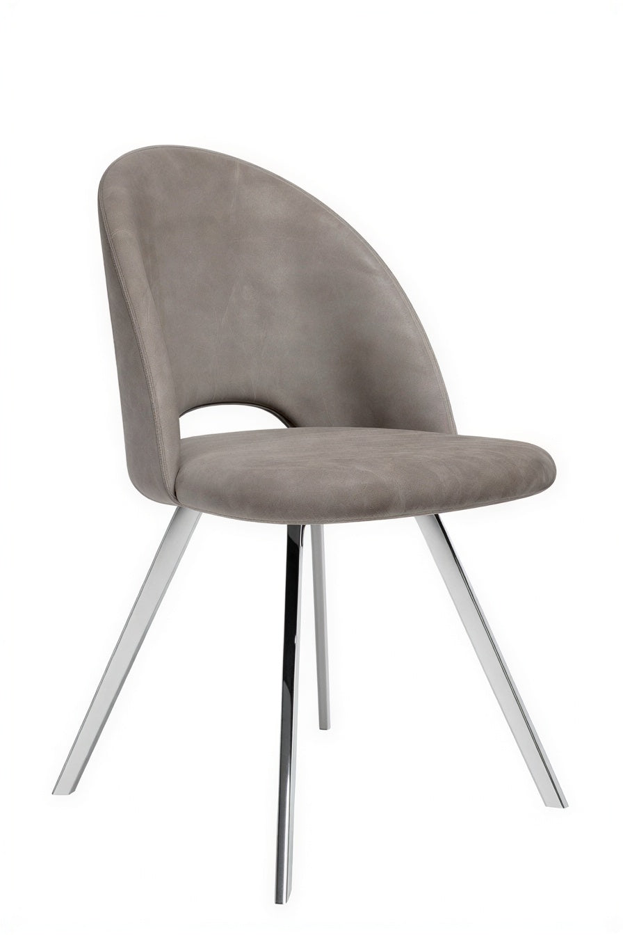 Chaise en PU gris – C-1541
