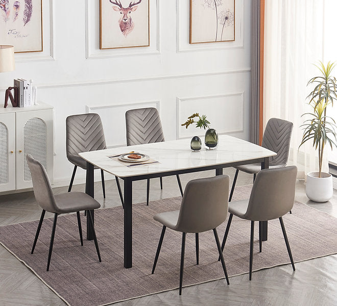 Modern Dining Set with Sintered Stone Marble Top - Model T-1815
