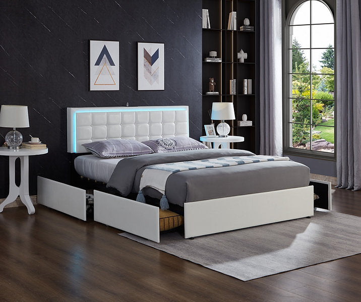 Contemporary Soft IF-5400 Bed (Black & White)