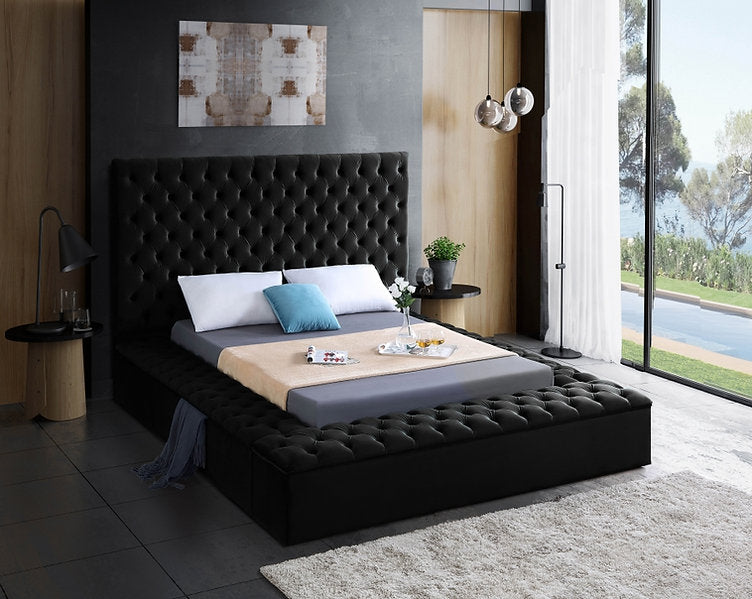 Velvet Fabric Storage Bed IF-5792