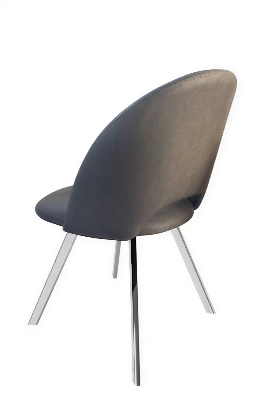 Chaise en PU gris – C-1541