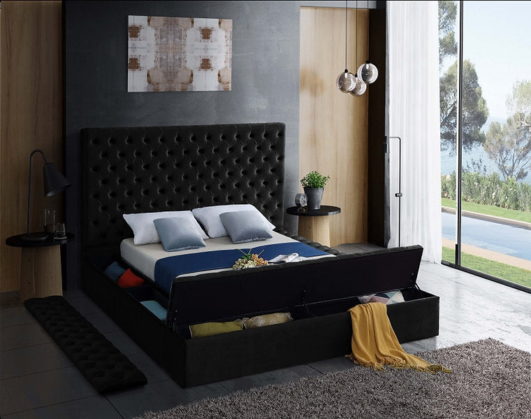 Velvet Fabric Storage Bed IF-5792