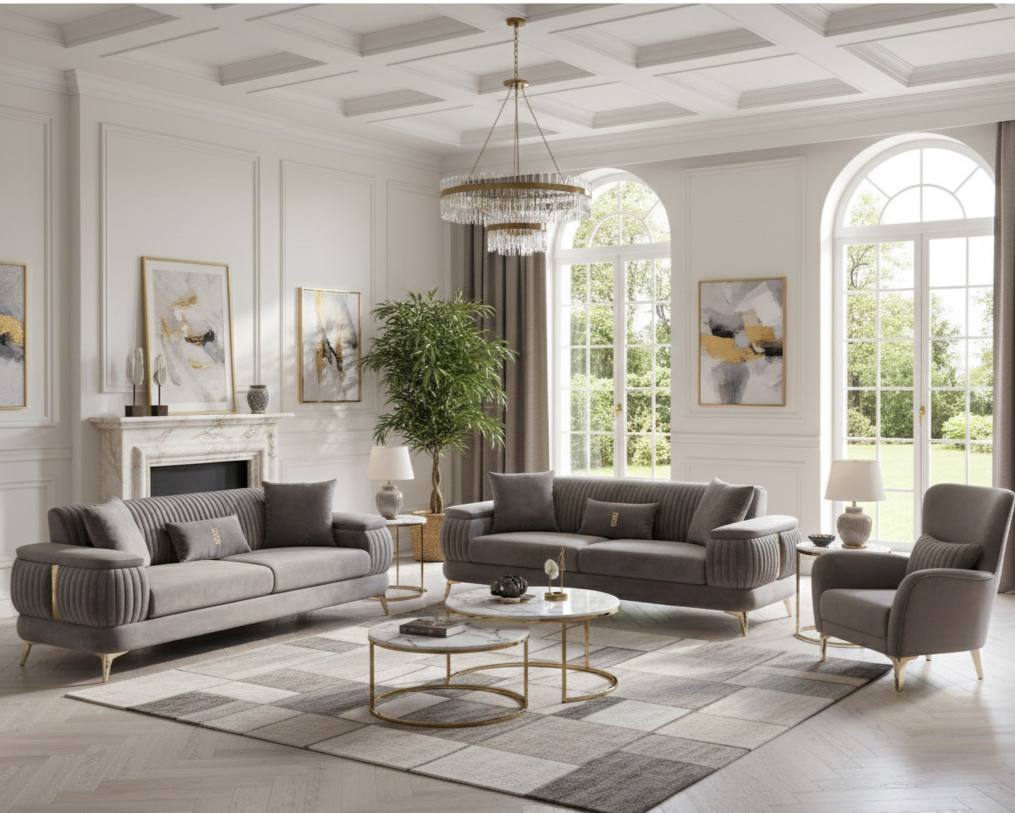 ECLIPSE NOIR™ – MULTI-FUNCTION VELVET SOFA SET – G-6074